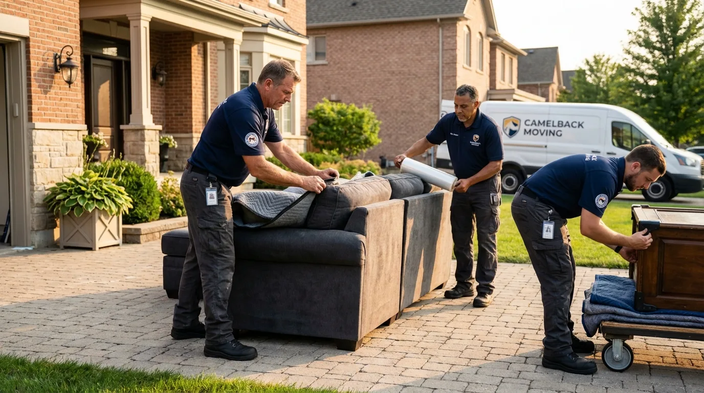 Large estate moving crew wrapping furniture in Fort Pierre, SD